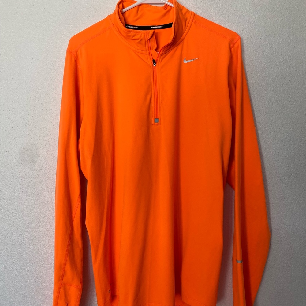 Nike dri-fit pull over, size medium, color orange.
